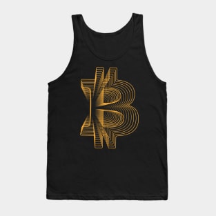 Bitcoin crypto gold modern typography art gift Tank Top